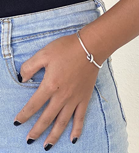 Handmade Silver Knot Cuff Bracelet for All
