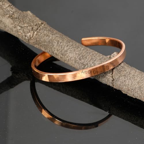 Handmade Copper Cuff Bracelet - Unisex Yoga Jewelry