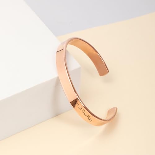 Handmade Copper Cuff Bracelet - Unisex Yoga Jewelry
