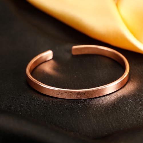 Handmade Copper Cuff Bracelet - Unisex Yoga Jewelry
