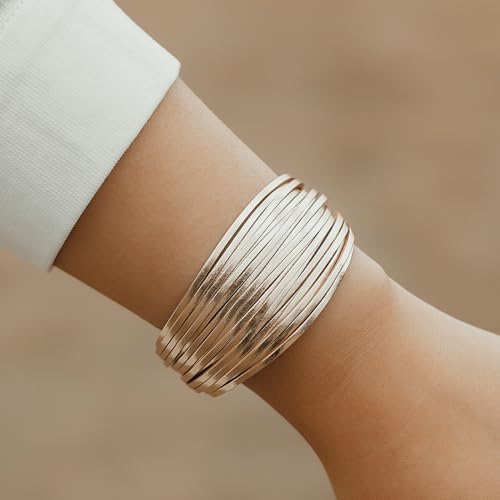 Boho Gold Leather Wrap Stackable Bracelets