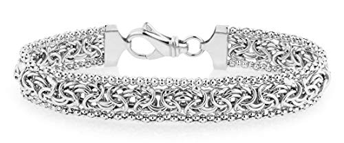 Handmade 925 Silver Byzantine Beaded Bracelet for Women