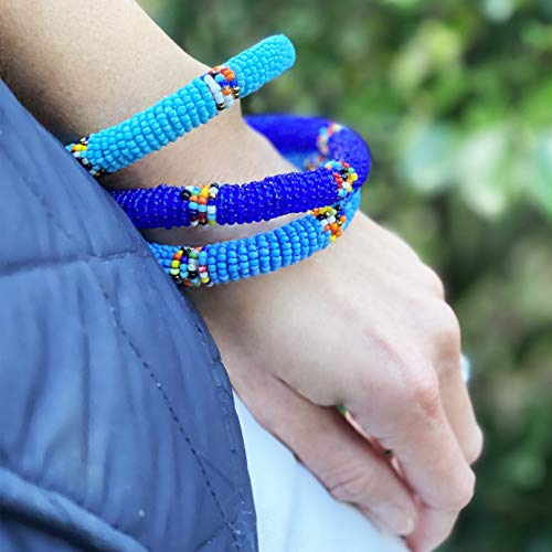 Handmade Maasai Beaded Bangles - Set of Three