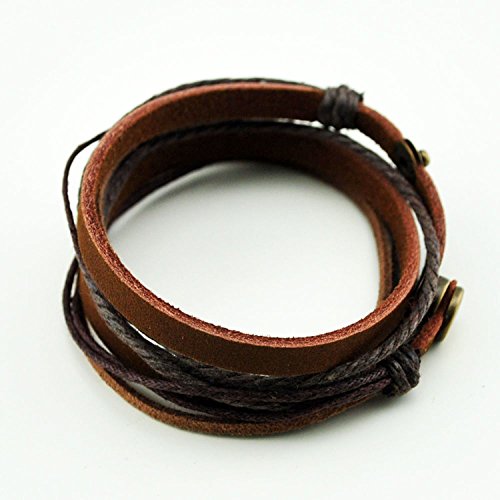 Multicolor Unisex Adjustable Leather Bracelet Cuff