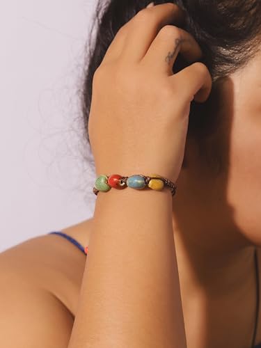 Colorful Ceramic Bead Bohemian Leather Bracelet