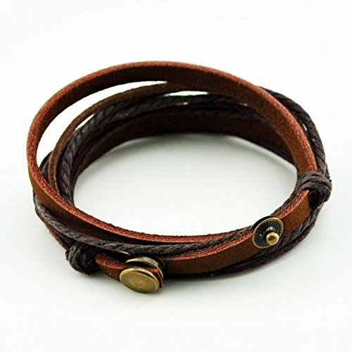 Multicolor Unisex Adjustable Leather Bracelet Cuff