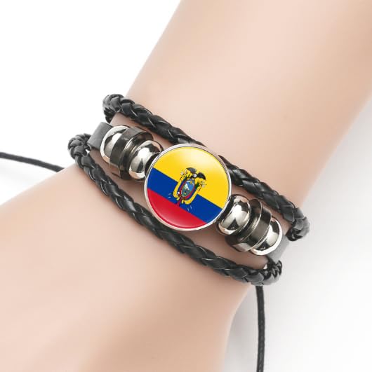 Moroccan Flag Retro Leather Bangle Bracelet