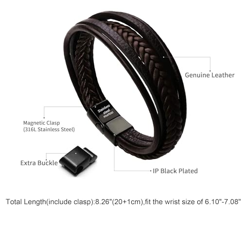 Moroccan Braided Leather Men's Bracelet - Multi-Layer