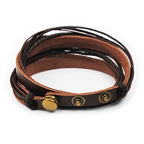 Multicolor Unisex Adjustable Leather Bracelet Cuff