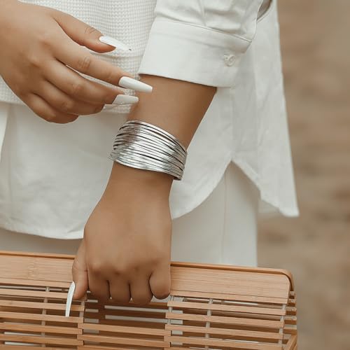 Shiny Boho Leather Wrap Stackable Bracelet for Women