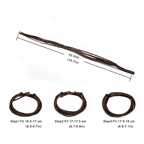 Multicolor Unisex Adjustable Leather Bracelet Cuff