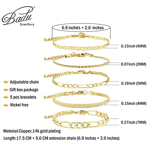 Trendy 14k Gold Filled Stackable Bracelets for Women