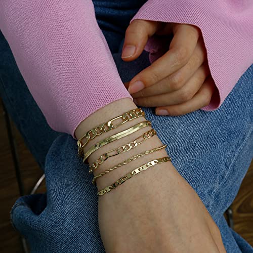 Trendy 14k Gold Filled Stackable Bracelets for Women