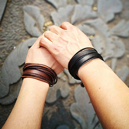 Multicolor Unisex Adjustable Leather Bracelet Cuff