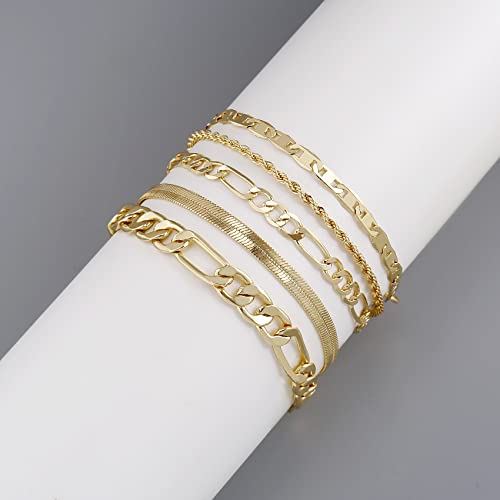 Trendy 14k Gold Filled Stackable Bracelets for Women