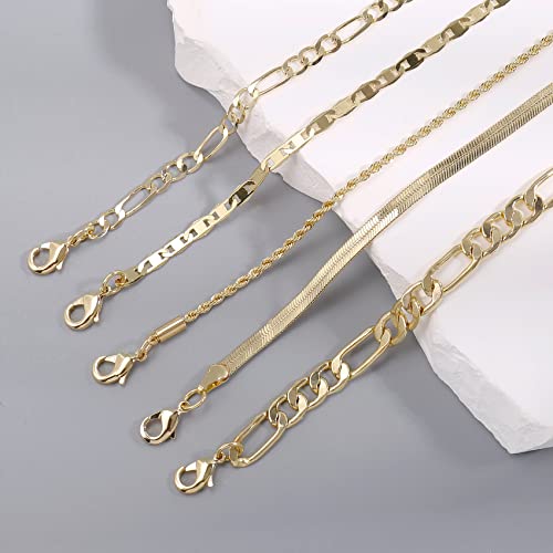 Trendy 14k Gold Filled Stackable Bracelets for Women