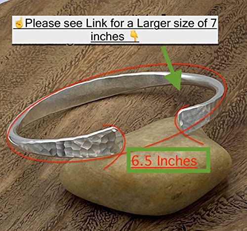 Handmade Hammered Sterling Silver Minimalist Cuff Bracelet