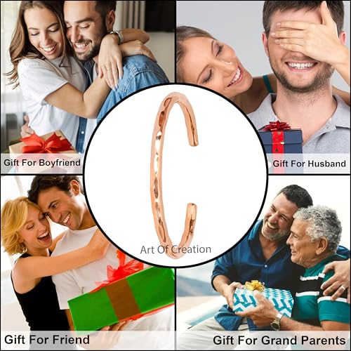 Artisan Copper Cuff Bracelet for Men and Women