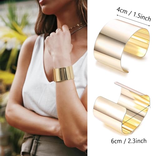 Adjustable Gold Cuff Bangle Bracelets for Women