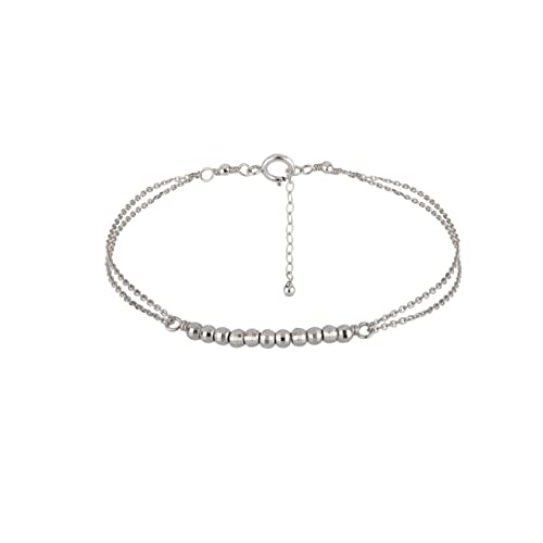 Handmade Sterling Silver Beaded Bar Bracelet