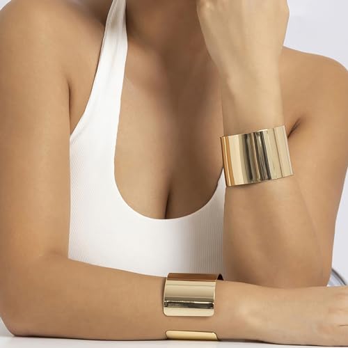 Adjustable Gold Cuff Bangle Bracelets for Women