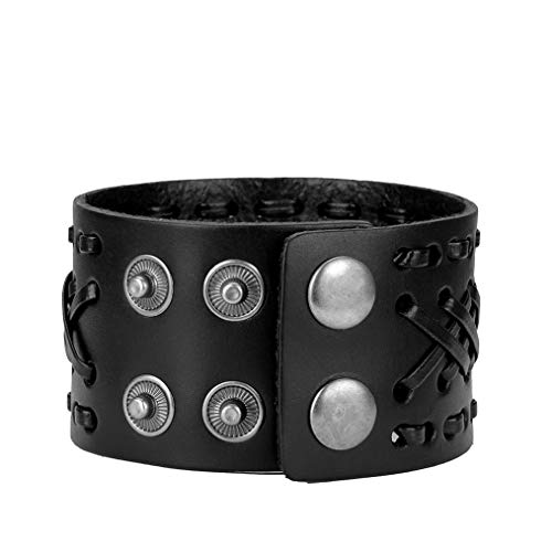 Handmade Moroccan Punk Leather Wide Cuff Bracelets