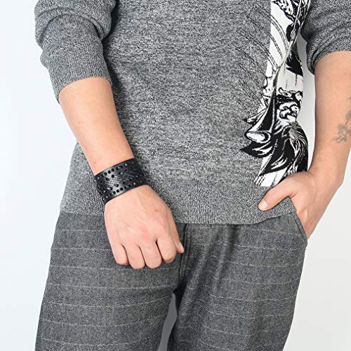 Handmade Moroccan Punk Leather Wide Cuff Bracelets