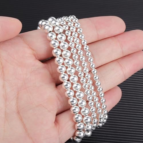 Silver Bead Stretchable Bracelets for Women