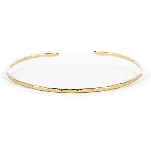 Delicate 14K Gold Fill Hammered Cuff Bracelet