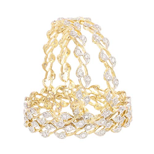 Moroccan Gold-Plated Ruby & Diamond Bangle Set
