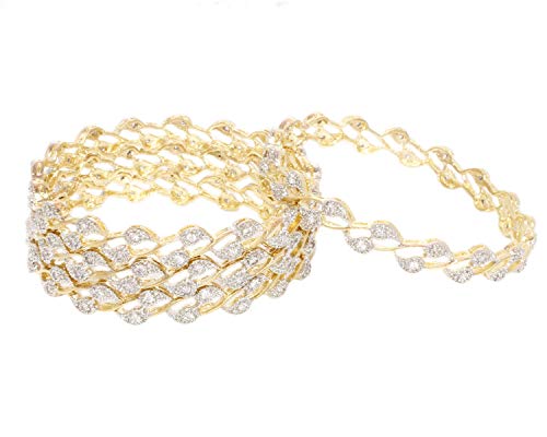 Moroccan Gold-Plated Ruby & Diamond Bangle Set