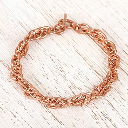 Handmade Moroccan Copper Chain Bracelet 'Bright Connection