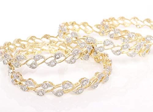 Moroccan Gold-Plated Ruby & Diamond Bangle Set