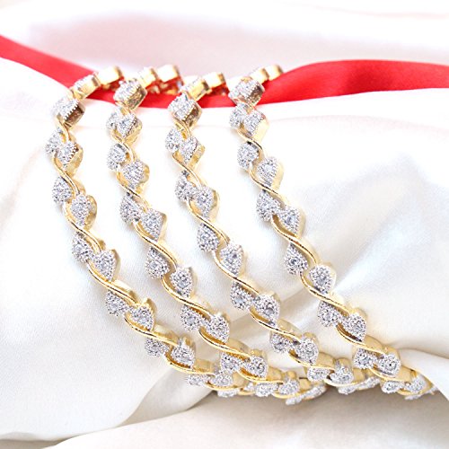 Moroccan Gold-Plated Ruby & Diamond Bangle Set