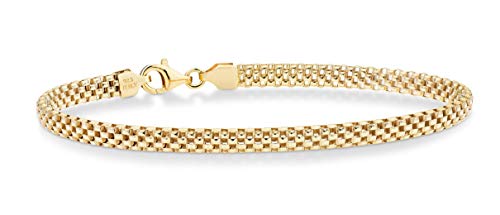 18K Gold Over Silver Mesh Link Bracelet