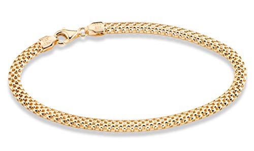 18K Gold Over Silver Mesh Link Bracelet