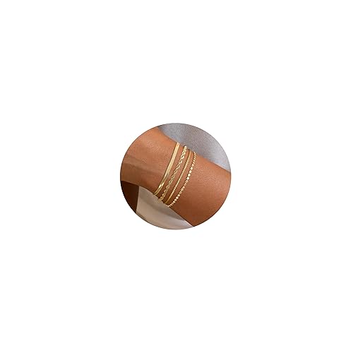Trendy 14k Gold Filled Herringbone Bracelets for Women