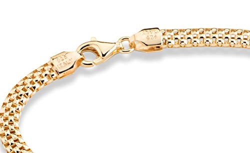 18K Gold Over Silver Mesh Link Bracelet