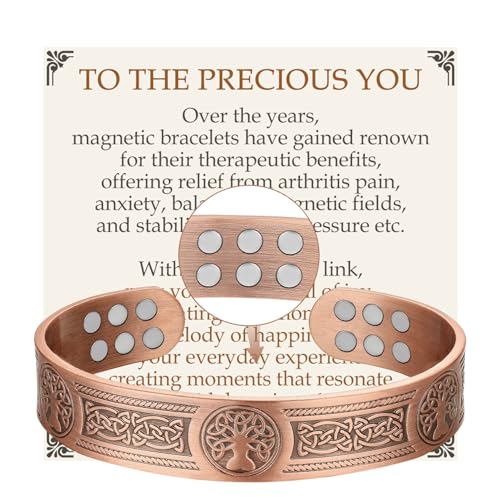 Antique Life Tree Copper Magnetic Bracelet for Men