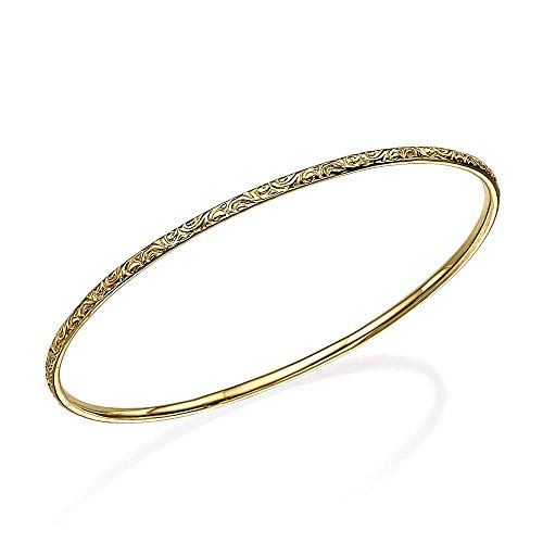 Thick Gold Moroccan Bangle Bracelet for Women