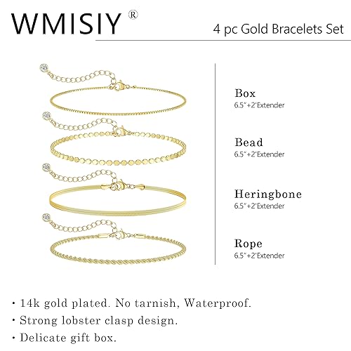 Trendy 14k Gold Filled Herringbone Bracelets for Women