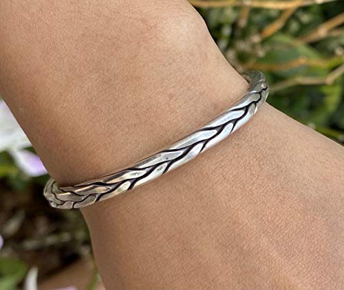 Handmade Braided Silver Cuff Bracelet for Everyone