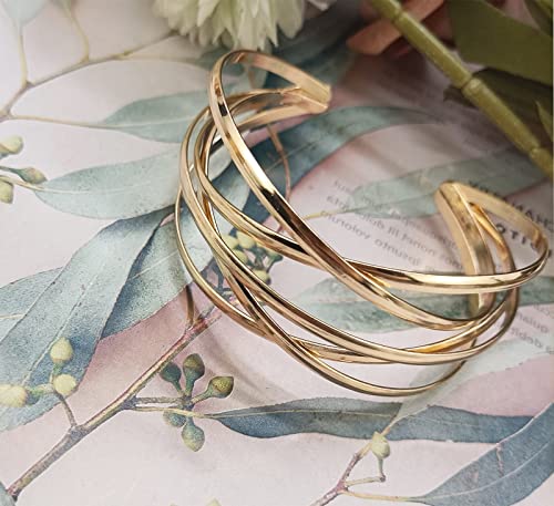 Elegant Gold Cuff Bangle Bracelet for Women