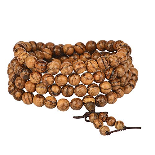 Sandalwood 108 Beaded Mala Bracelet - 8mm