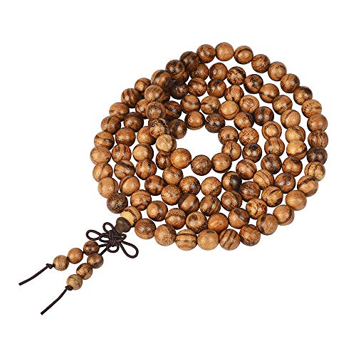 Sandalwood 108 Beads Elastic Mala Bracelet