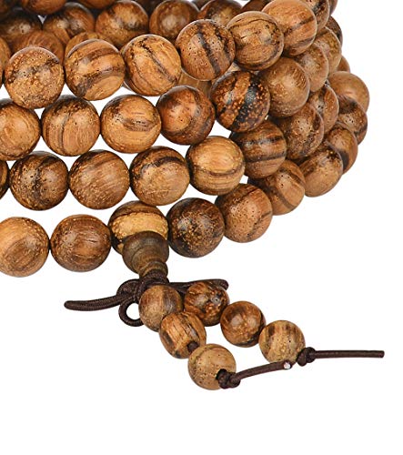 Sandalwood 108 Beads Elastic Mala Bracelet