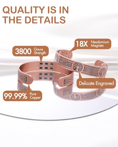 Antique Life Tree Copper Magnetic Bracelet for Men