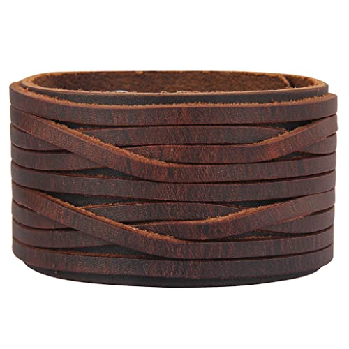 Handmade Brown Leather Cuff Bracelet for All