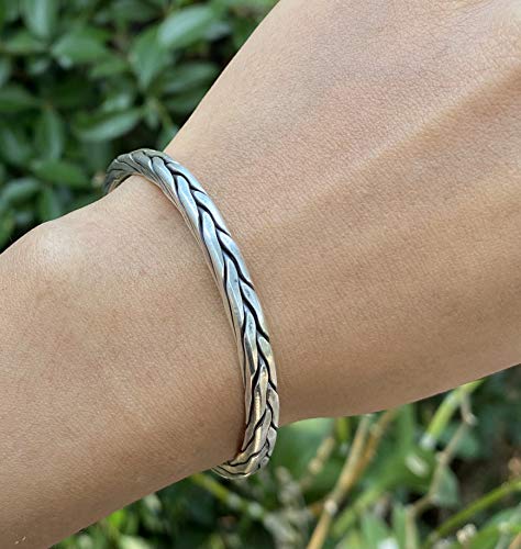 Handmade Braided Silver Cuff Bracelet for Everyone
