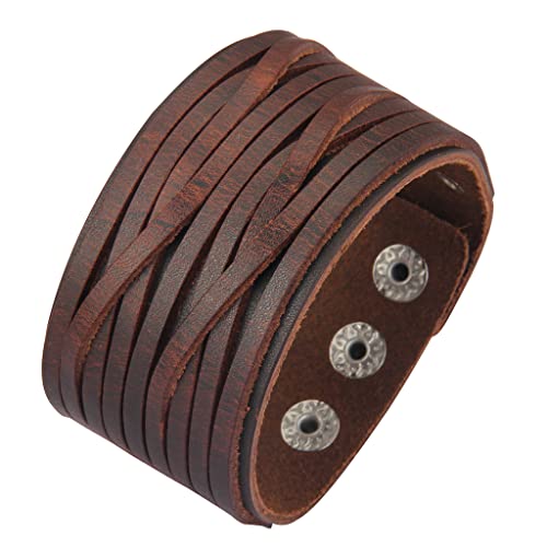 Handmade Brown Leather Cuff Bracelet for All